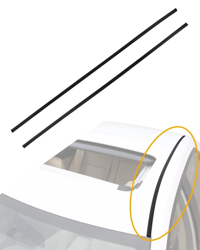 Gledewen Roof Trim Molding (Pair), Roof Weatherstripping Seal, Compatible with Toyota Corolla 2009-2013, Left Driver and Right Passenger Side, Roof Top Drip Seal, Rubber Roof Weather Strip Moulding, Rain Seal - Image 1